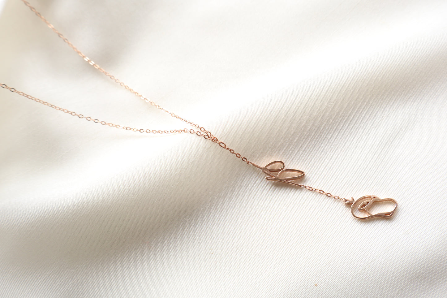Rose gold plated silver customized necklace featuring delicate 12mm pendants on a 20-inch chain, minimal and lightweight design made for everyday wear — Custom corporate necklace in gold plating, bulk orders for Singapore corporate awards.