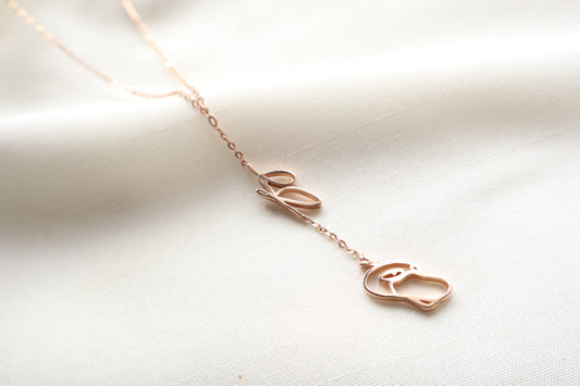 Rose gold plated silver customized necklace featuring delicate 12mm pendants on a 20-inch chain, minimal and lightweight design made for everyday wear — Custom corporate necklace in gold plating, bulk orders for Singapore corporate awards.