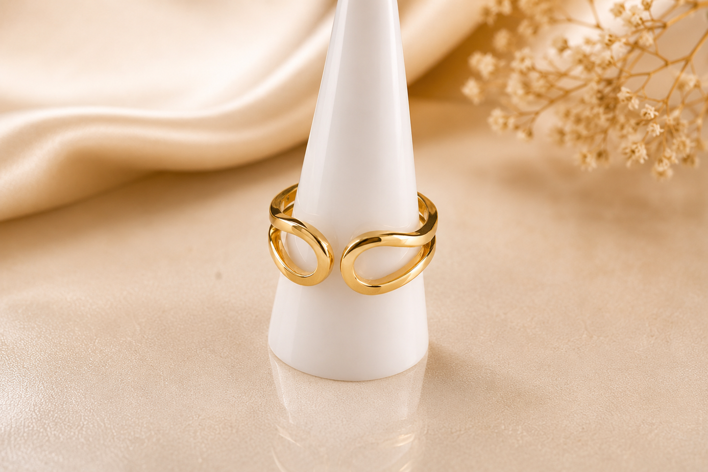 Custom-made men's ring featuring a 13.48ct natural blue sapphire cabochon set in yellow gold-plated silver. Bold adjustable statement ring handcrafted for a client, showcasing deep royal blue gemstone tones and a masculine luxury jewelry design.