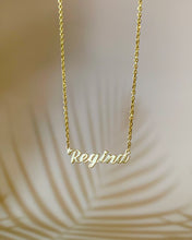 Load image into Gallery viewer, Customized gold Regina name necklace.
