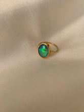 Load image into Gallery viewer, Gorgeous Amazonite Ring, 13x18mm Cushion Green Amazonite Copper Gemstone Rings, Sterling Silver Rings, 18k Gold Plated Green Gemstone Ring
