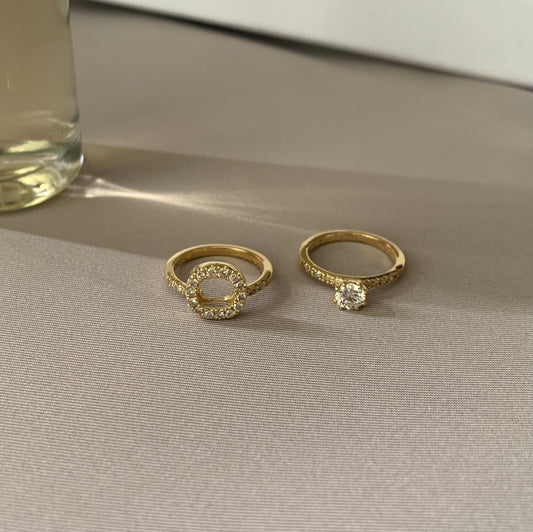 Yellow gold diamond ring enhancer.