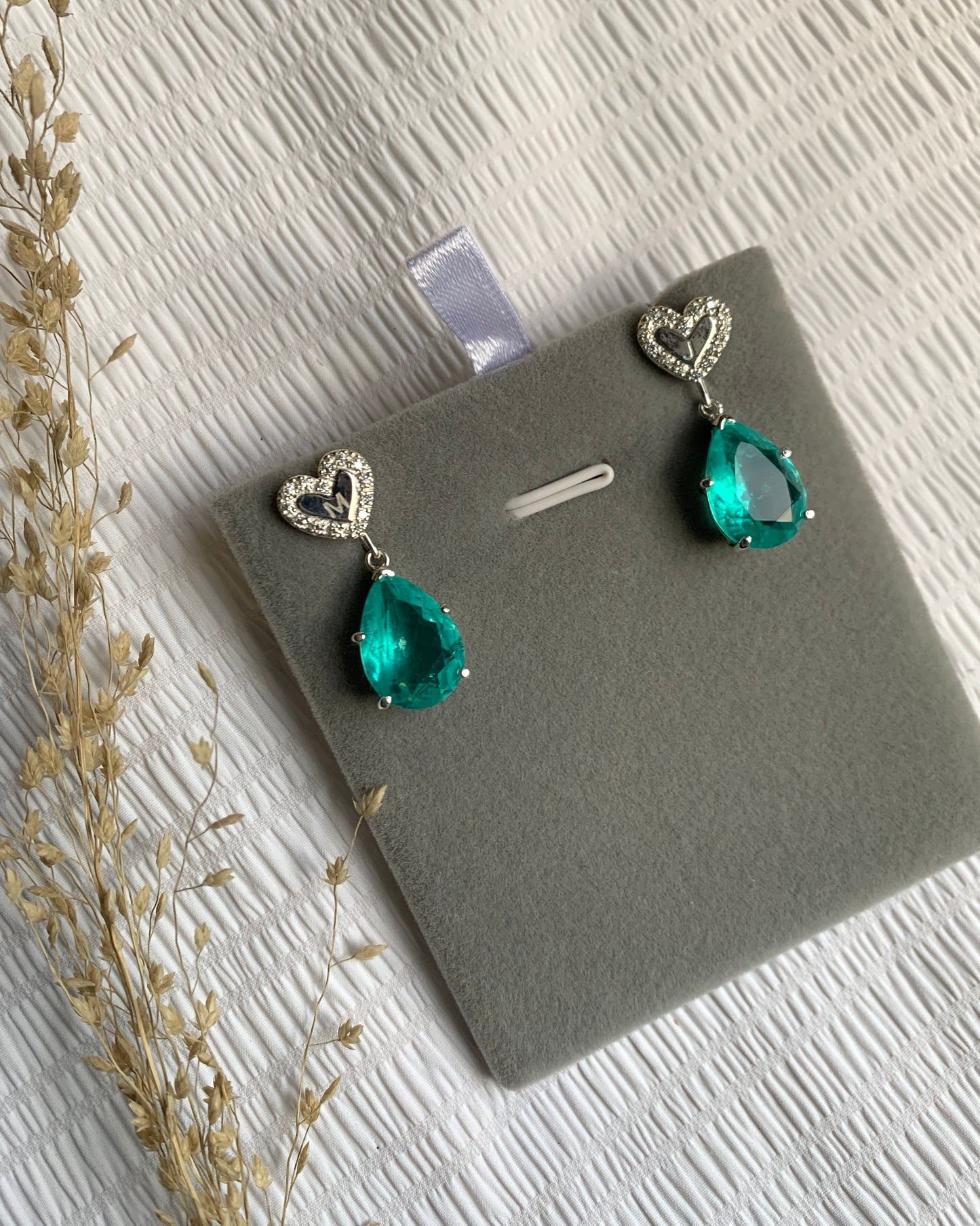 customized Pear Cut Paraiba Tourmaline Sterling Silver Drop Earrings