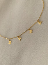 Load image into Gallery viewer, Yellow gold MAMA initials in a 16&quot; yellow gold chain. Choker style necklace.
