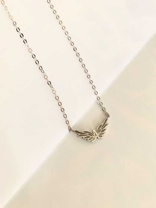 Wing necklace - guardian angel necklace - white gold wings - angel wing - kendall - a set of 18k white gold wings on a 18k white gold chain
