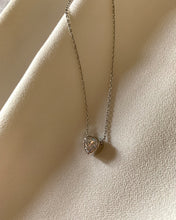 Load image into Gallery viewer, A Floating Heart Diamond Necklace With An Open Back Design Set In 18K White Gold
