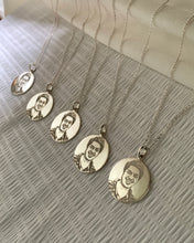 Load image into Gallery viewer, Personalized Photo Engraved Necklace in 925 silver•Portrait Necklace•Custom Picture Pendant•Memorial Necklace•Anniversary Gift•Christmas Jewelry
